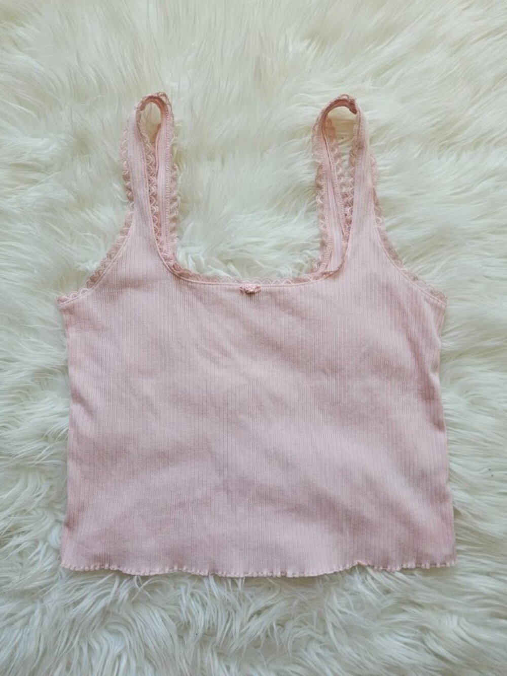 Old Navy Y2K Pink Lace Floral Coquette Girl Pastel Crop Top Sleeveless Shirt